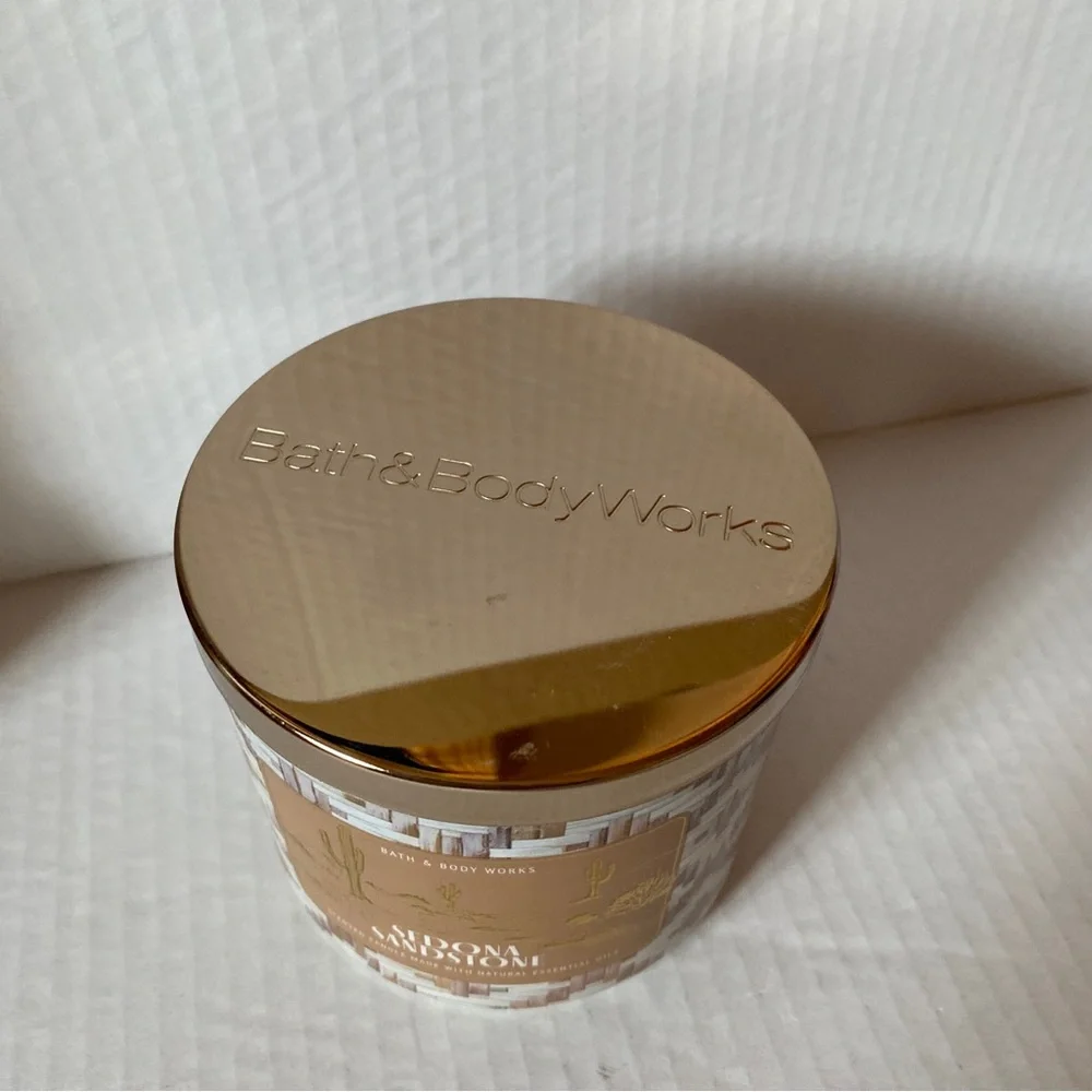 Bath & And Body Works Sedona Sandstone Patchouli Rosewood 3 Wick Candle NEW